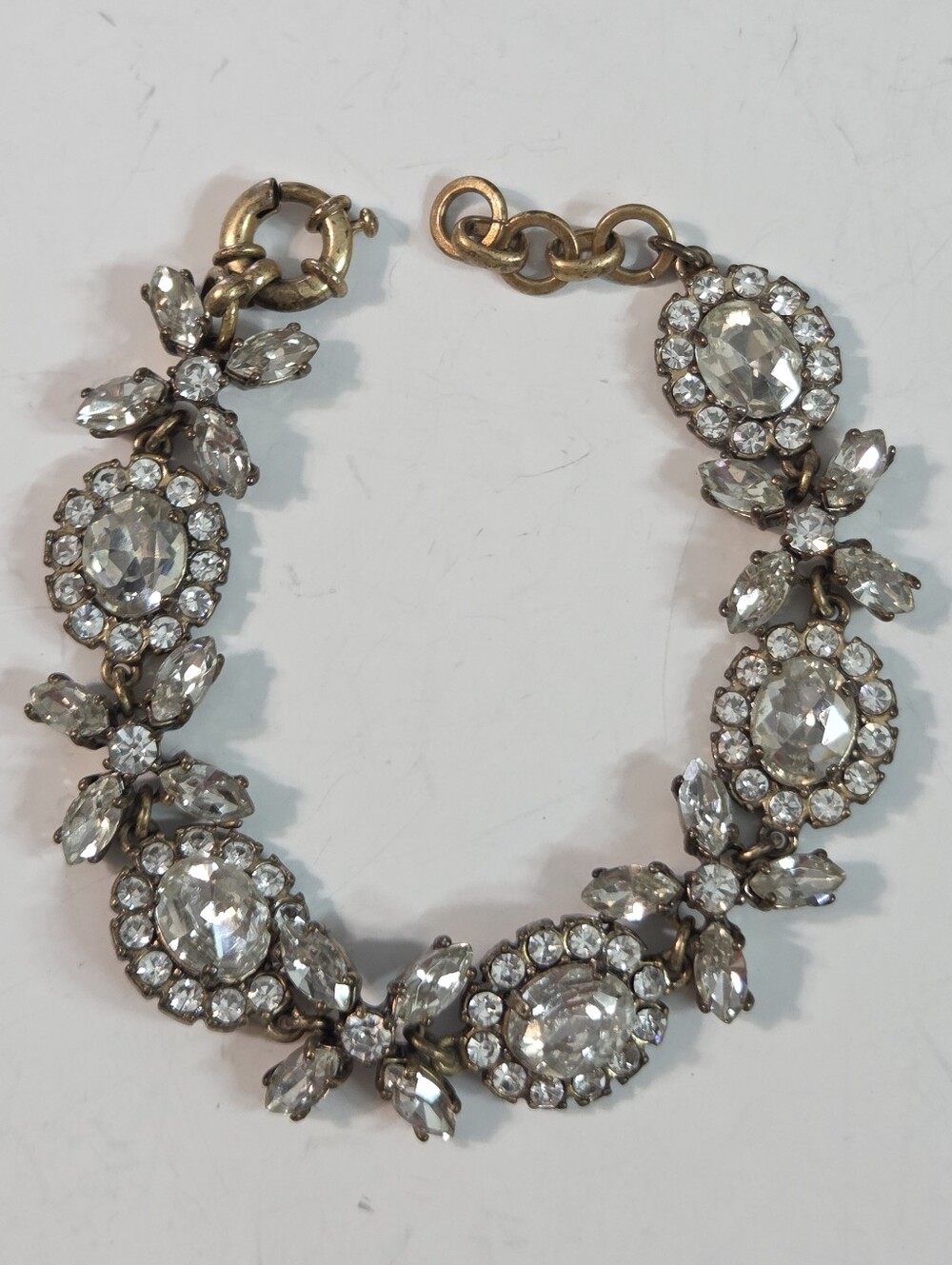 Vtg J.crew Blingy Rhinestone Bracelet 7.5-8in Bold Statement 90s Y2k